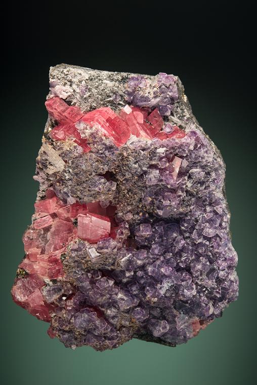 RHODOCHROSITE with FLUORITE